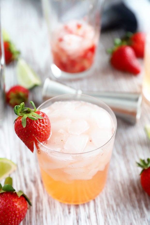Strawberry cocktail image in glass