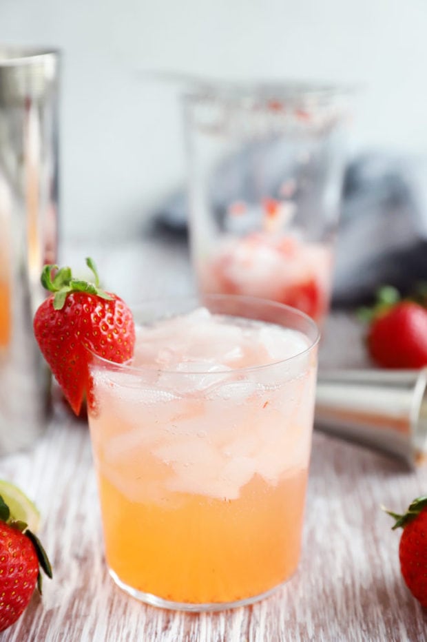 Strawberry cocktail in glass image