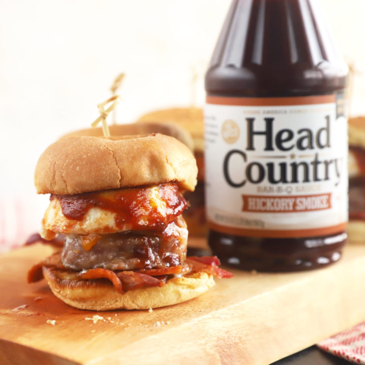 Cheesy BBQ Breakfast Sliders