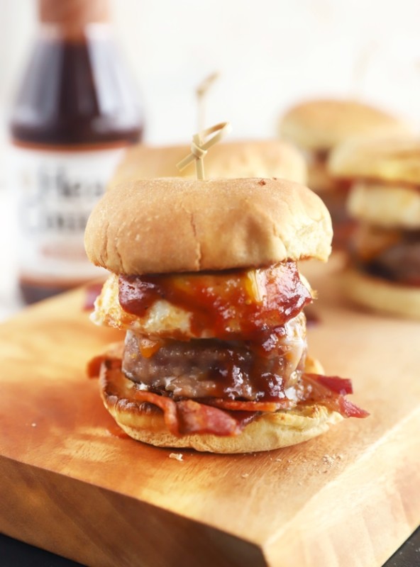 Breakfast slider image on cutting board