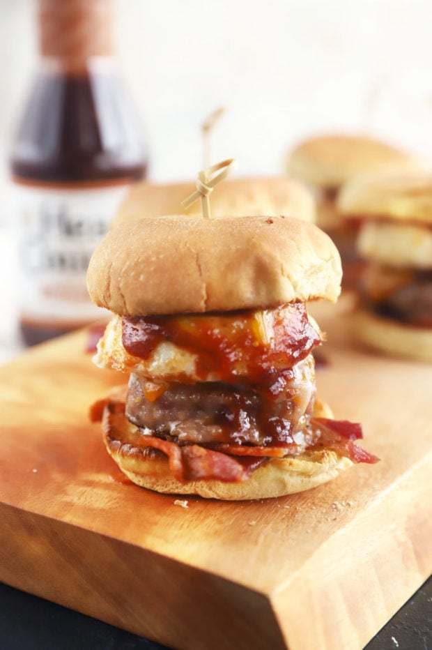 Breakfast slider image on cutting board