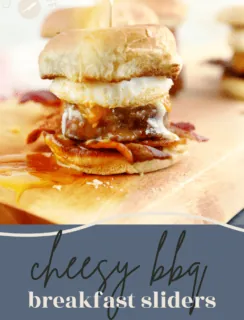 Cheesy BBQ Breakfast Sliders Pinterest Graphic