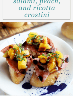 Salame Peach Ricotta Crostini Pinterest Image