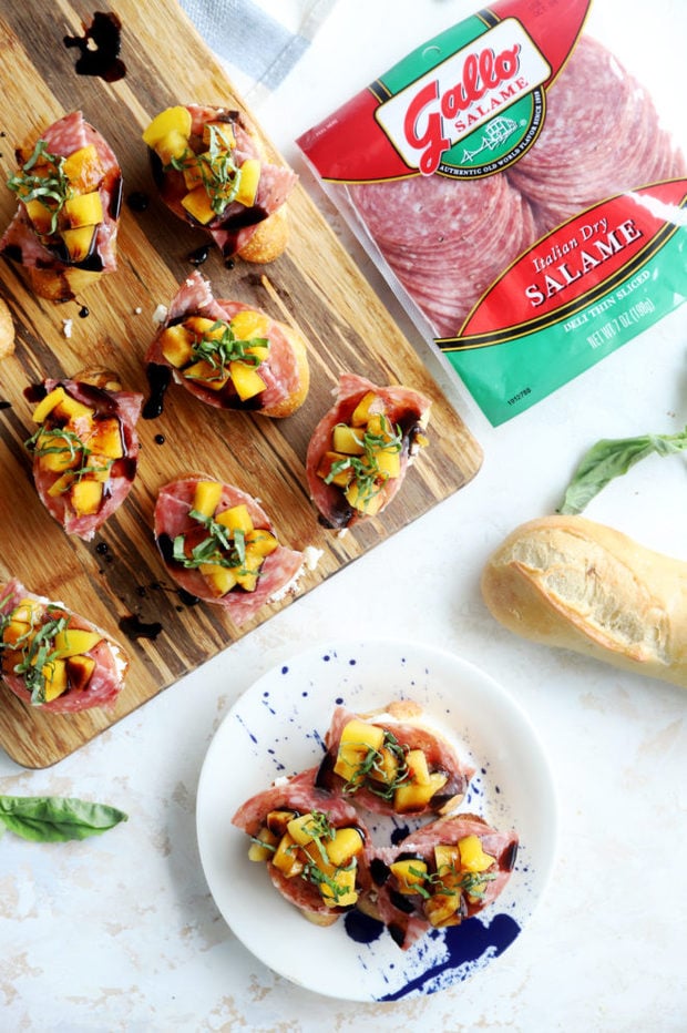 Crostini on plate with platter image