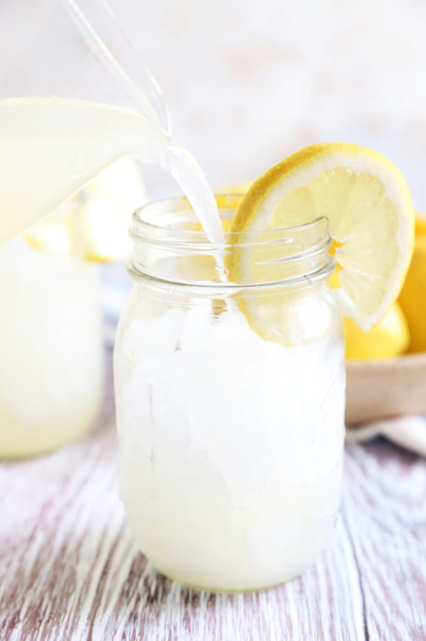 Pouring homemade lemonade image