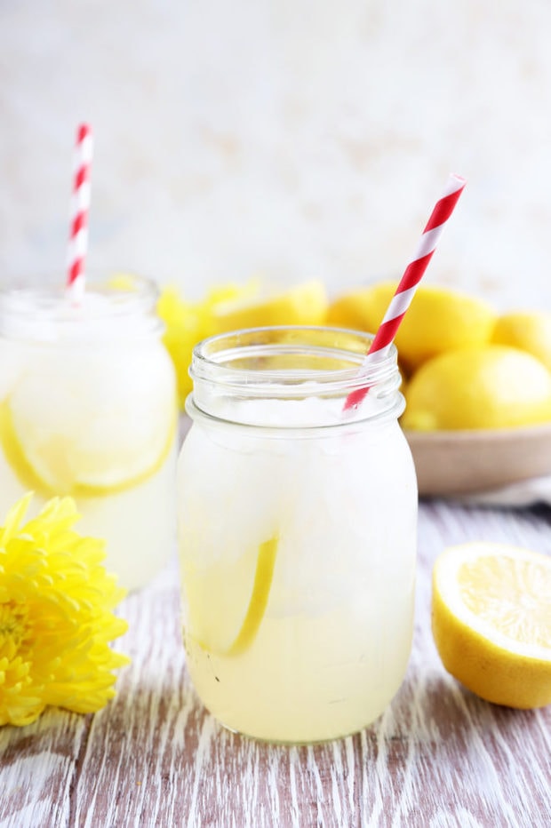 Picture of homemade vodka lemonade in glasses