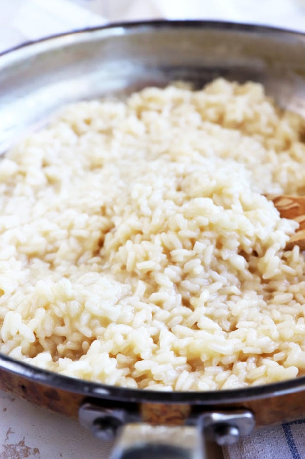 Image of skillet cooking rice