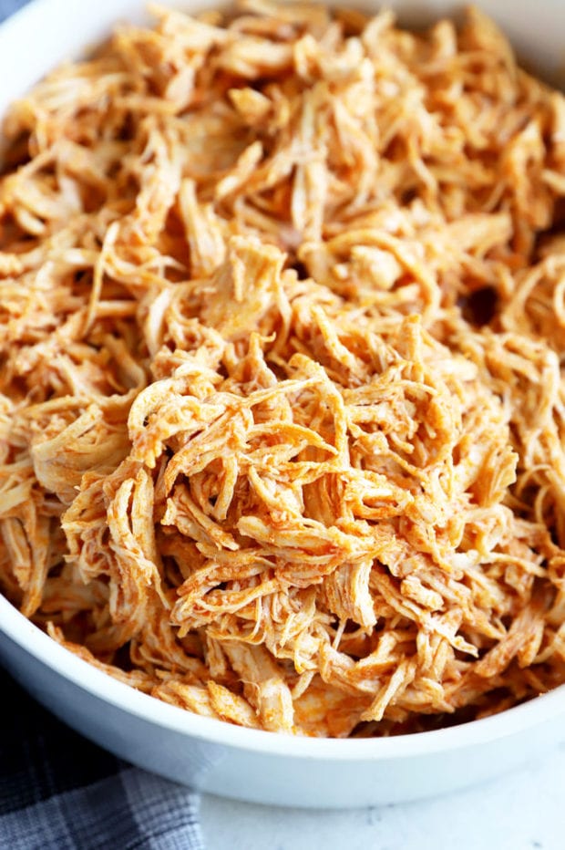 Instant pot shredded buffalo chicken in a bowl image