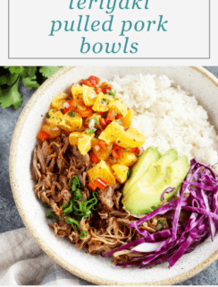 Teriyaki Pulled Pork Bowls with Mandarin Salsa Pinterest Graphic