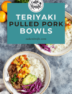 Teriyaki Pulled Pork Bowls with Mandarin Salsa Pinterest Image
