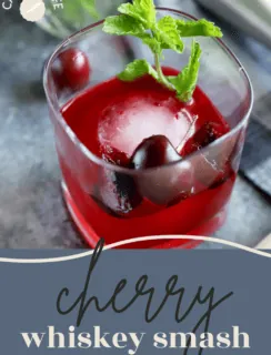 Cherry Whiskey Smash Pinterest Image
