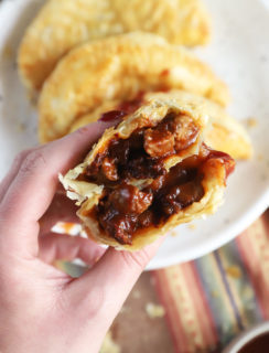 Hand holding empanadas photo