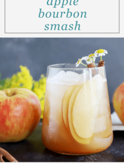 Apple Bourbon Smash Cocktail Pinterest Image