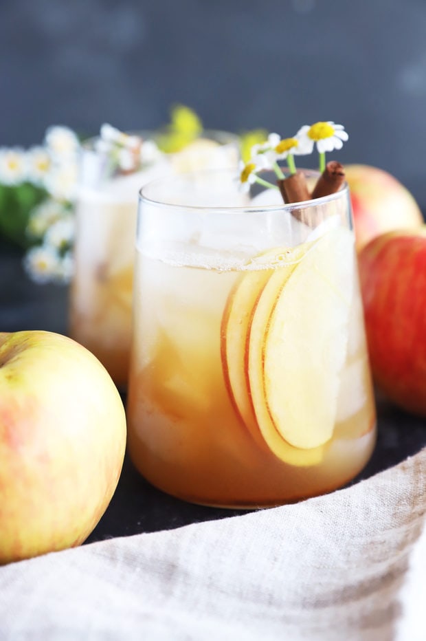 Side photo of apple bourbon smash