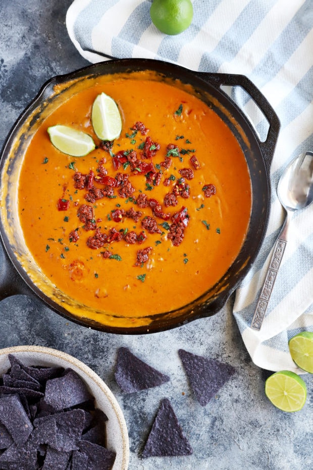 Chorizo Pumpkin Chipotle Queso in a skillet image