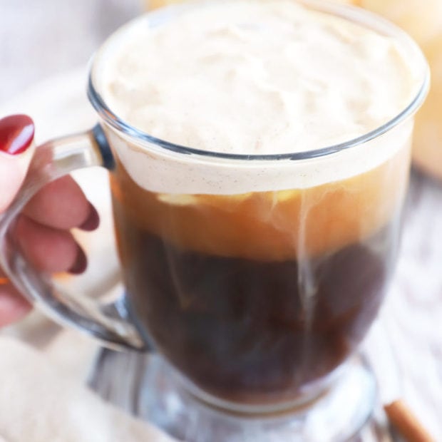 Side photo of maple sweet cream cold brew