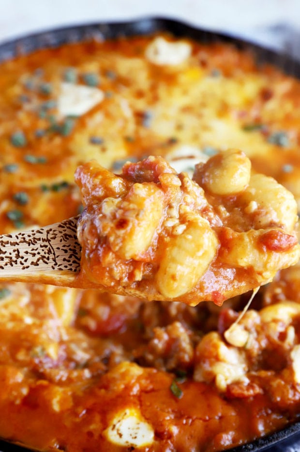 Spoonful of pumpkin gnocchi bake