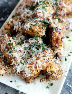 Side photo of cacio e pepe grilled wings