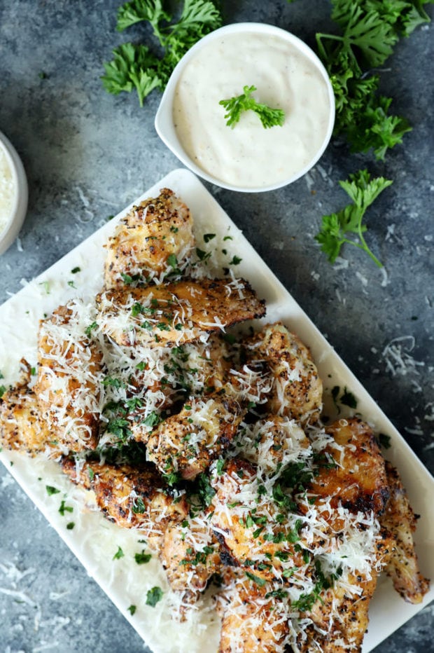 Photo of cacio e pepe wings with cheese