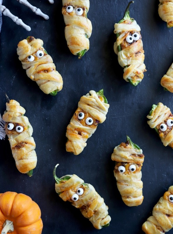 Jalapeno poppers that look like mummies image