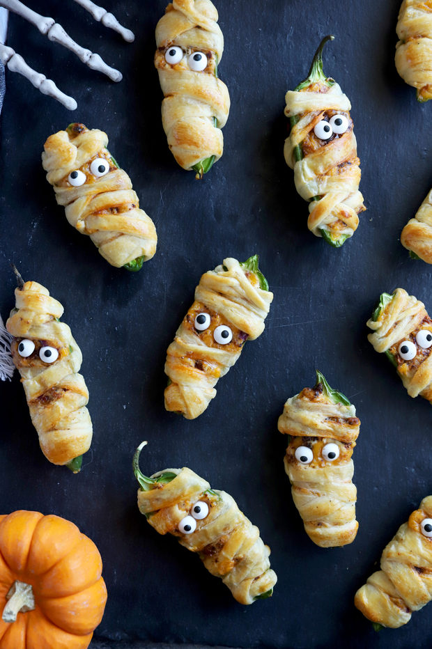 Jalapeno poppers that look like mummies image