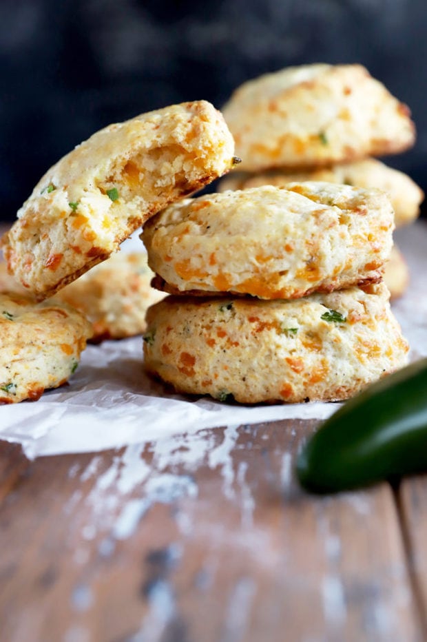 Side photo of biscuits stack