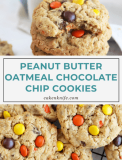 Peanut Butter Oatmeal Chocolate Chip Cookies Pinterest Image