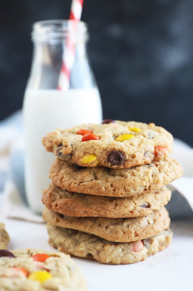 Side photo of oatmeal cookies