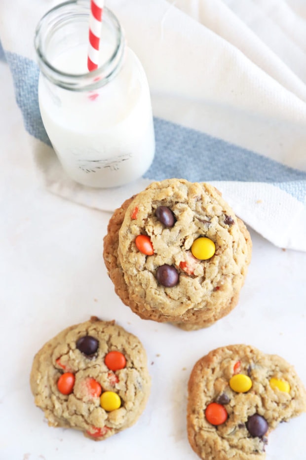 Stack of oatmeal cookies image