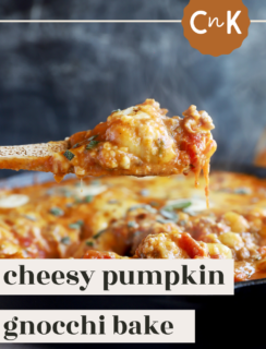 Cheesy Pumpkin Gnocchi Bake Pinterest Graphic