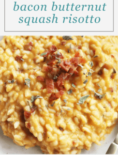 Bacon Butternut Squash Risotto Pinterest Graphic