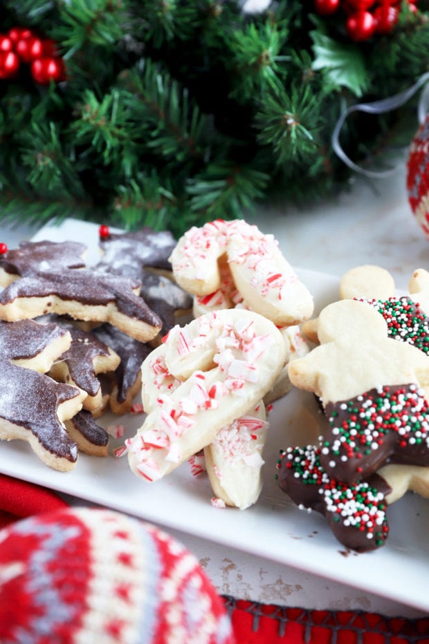 Candy cane cookies on platter picture