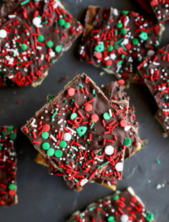 Overhead image of christmas candy