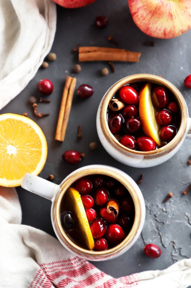 Hot mulled cider in mugs image