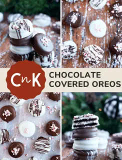 Chocolate covered oreos Pinterest graphic