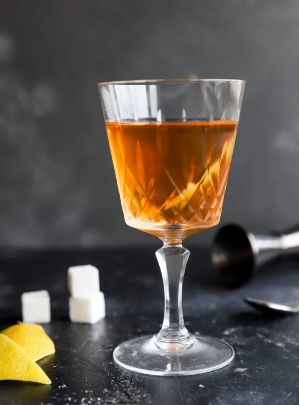 Classic sazerac cockail with bourbon image