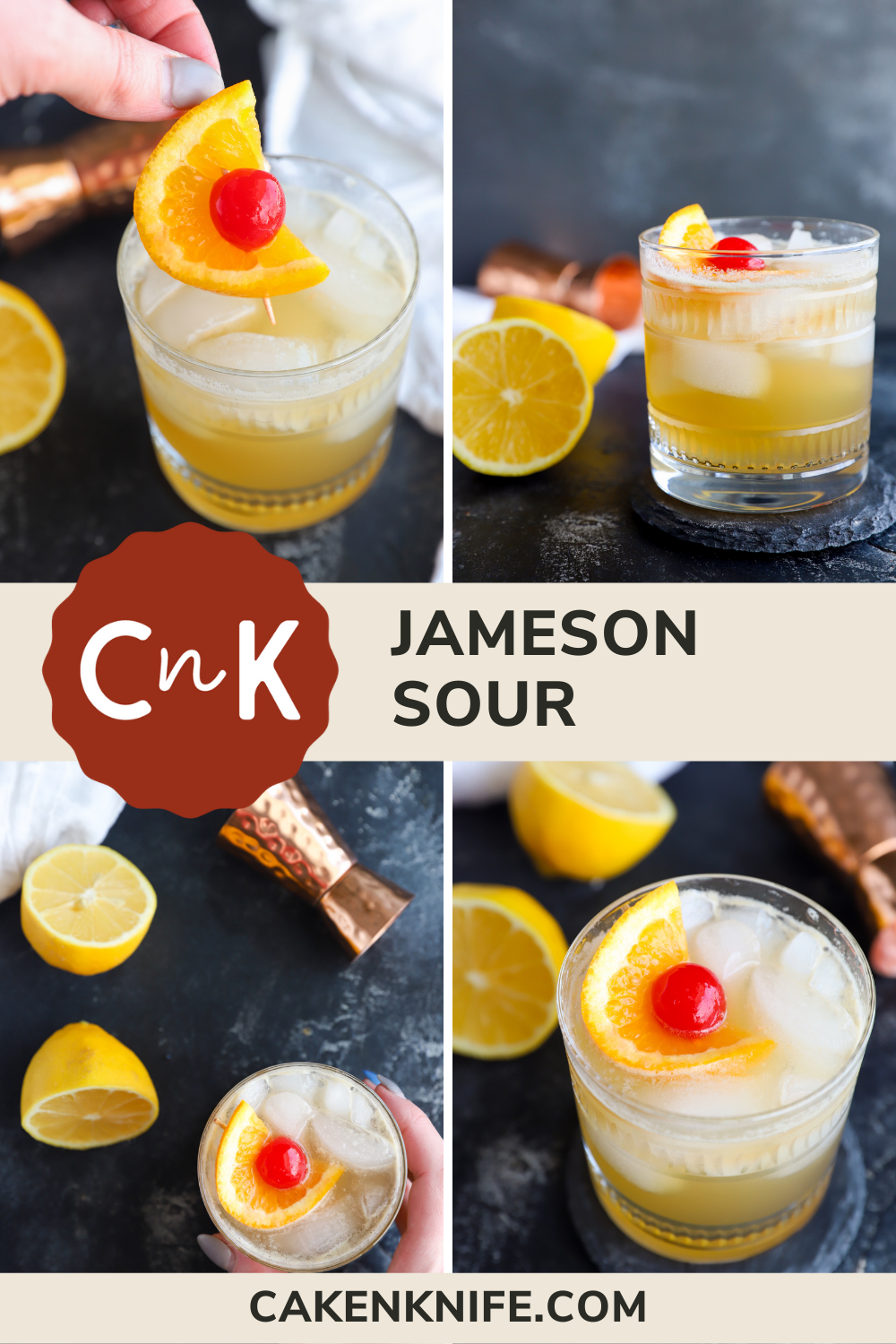 Jameson Whiskey Sour Cake 'n Knife