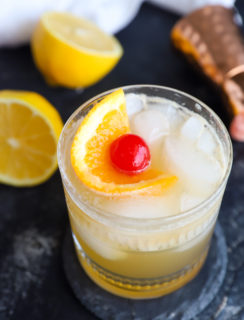 Jameson Whiskey Sour Cocktail with garnish
