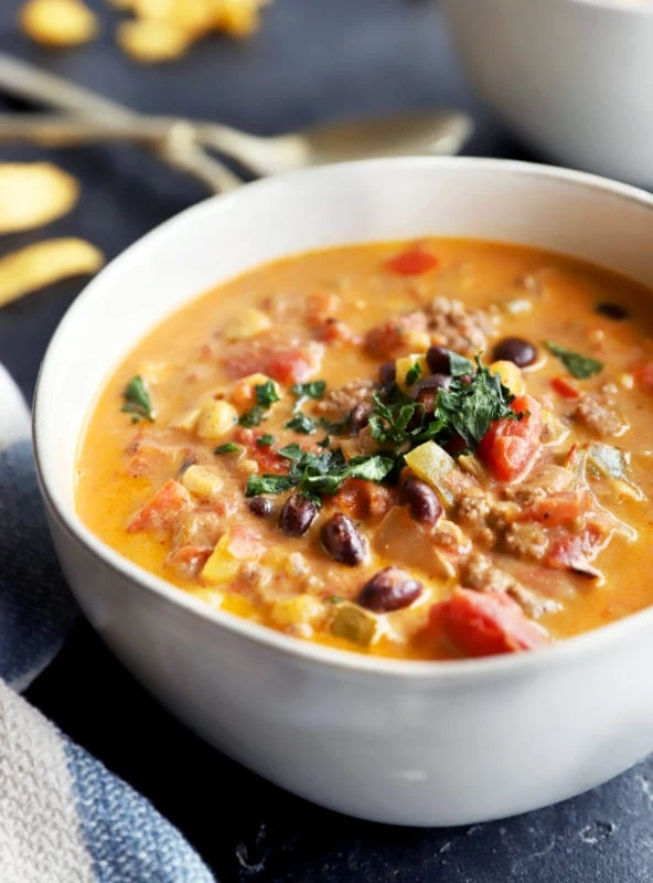 Slow Cooker Queso Chili Side Photo