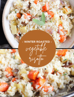 Winter Roasted Vegetable Risotto Pinterest Graphic