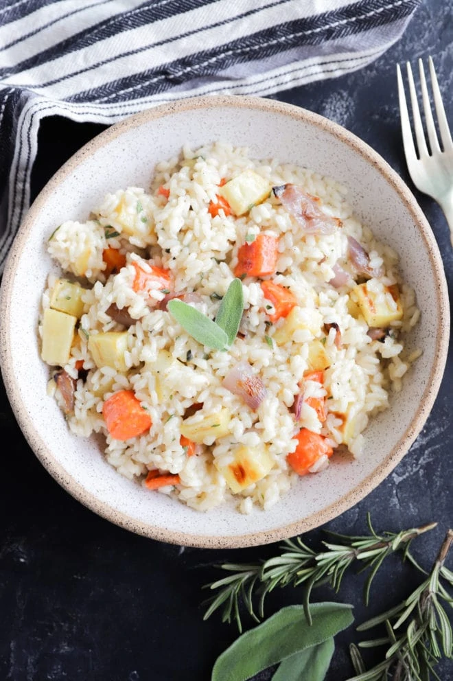 Image of risotto in bowl for dinner