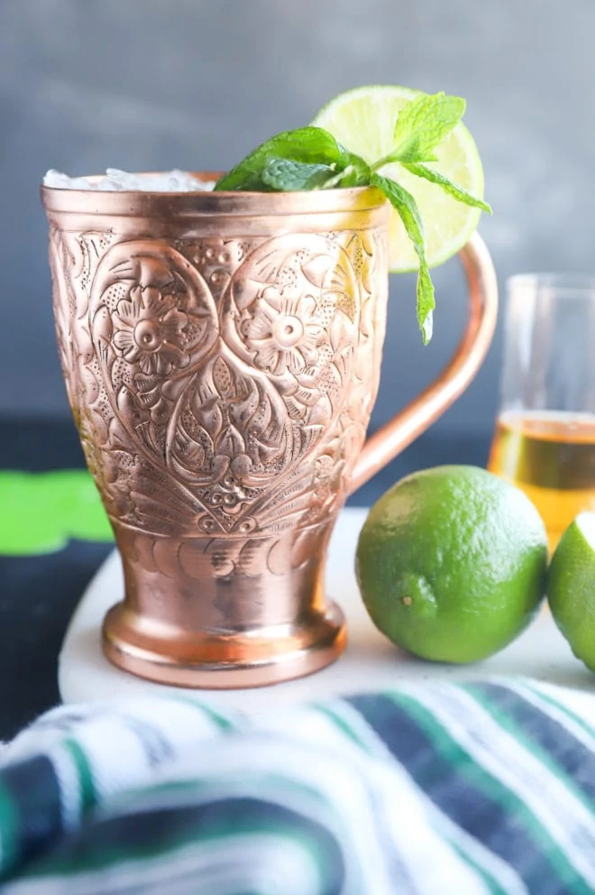 Side photo of moscow mule mug