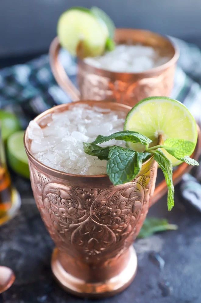 Irish cocktail for St. Patricks Day in copper mug image