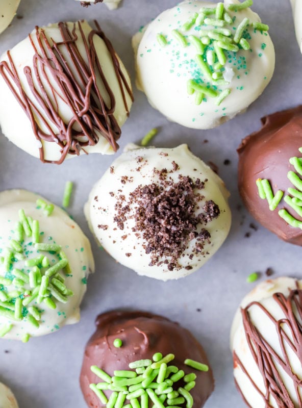 Overhead image of Bailey's truffles