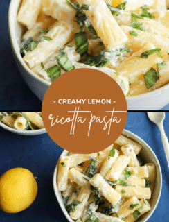 Lemon Ricotta Pasta with Arugula Recipe Pinterest Image