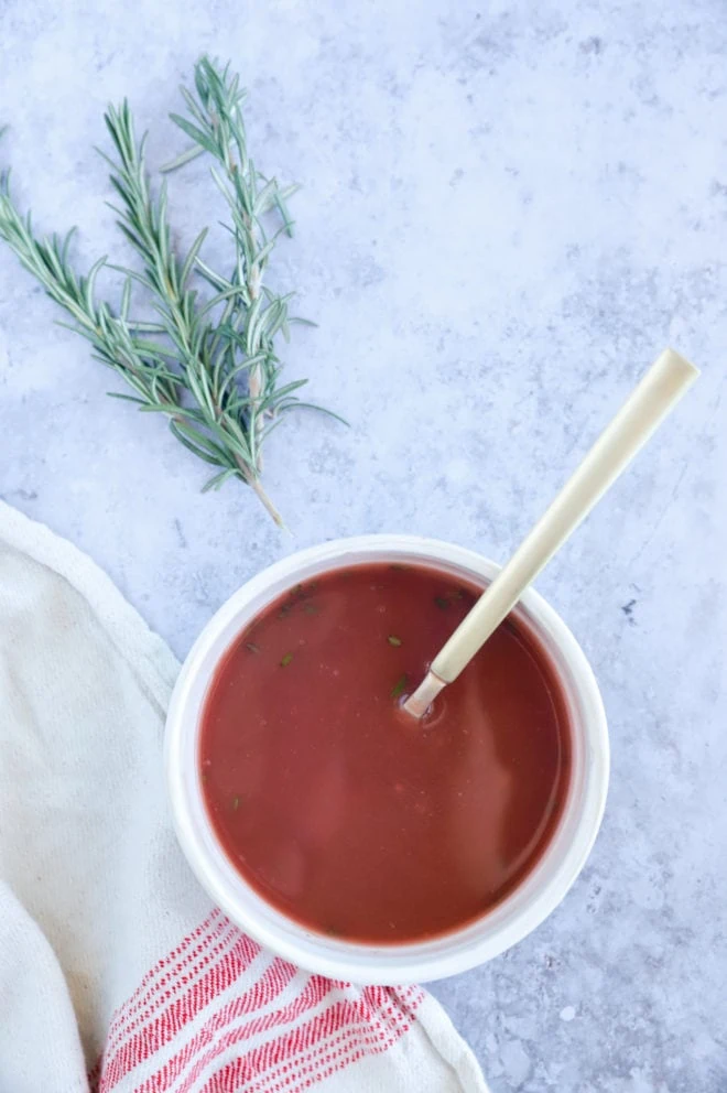 Overhead image of Red Wine Jus