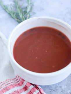 Red Wine Jus in a bowl picture