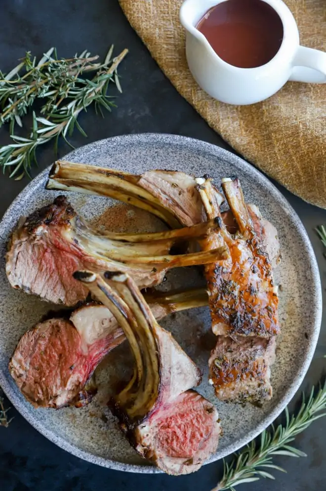 Rack of lamb with a side of sauce image