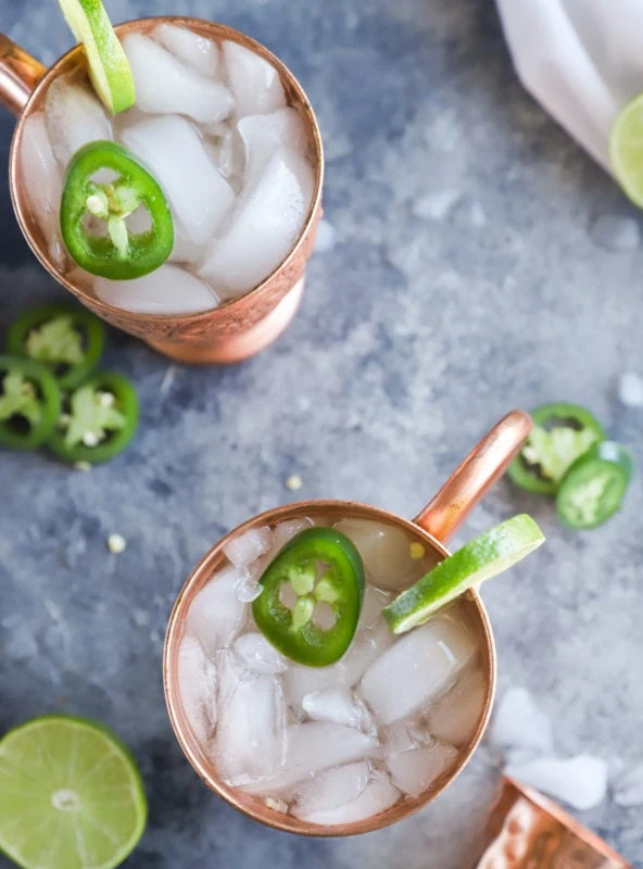 Overhead photo jalapeno mexican mule