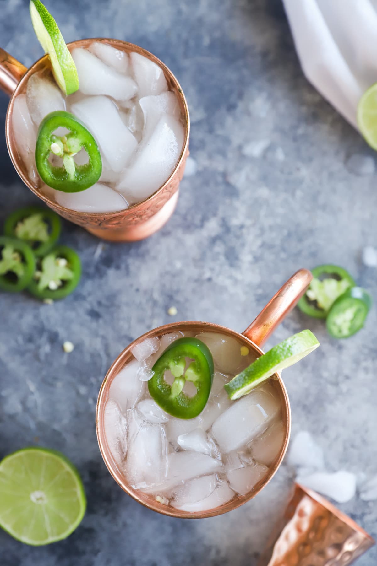 Overhead photo jalapeno mexican mule